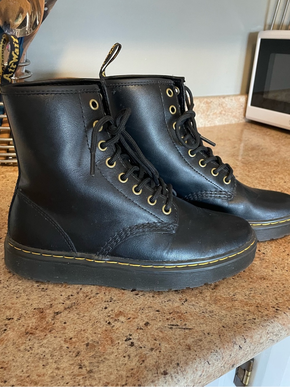 Dr. Martens Black Pleather Boots